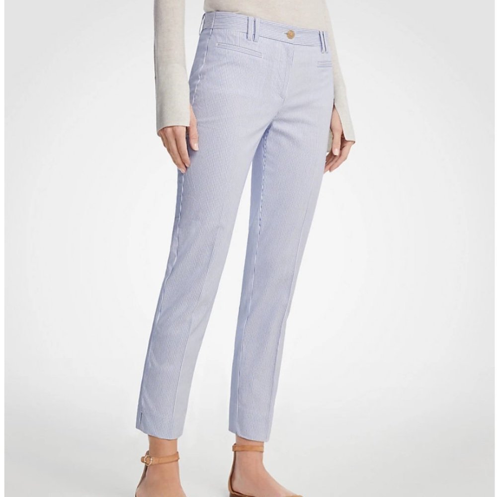 NWT Ann Taylor - The Crop Pant in Railroad Stripe